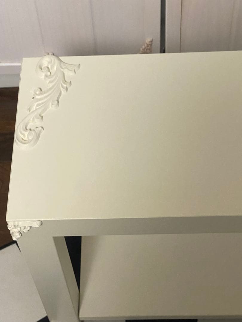 ロココ フレンチ♦️ホワイト２段シェルフ♦️ボード ベンチ シューズラック♦️送料込