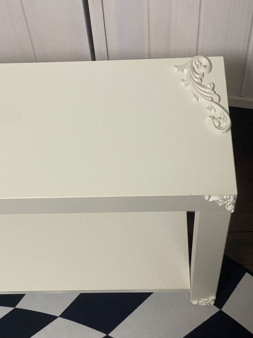 ロココ フレンチ♦️ホワイト２段シェルフ♦️ボード ベンチ シューズラック♦️送料込