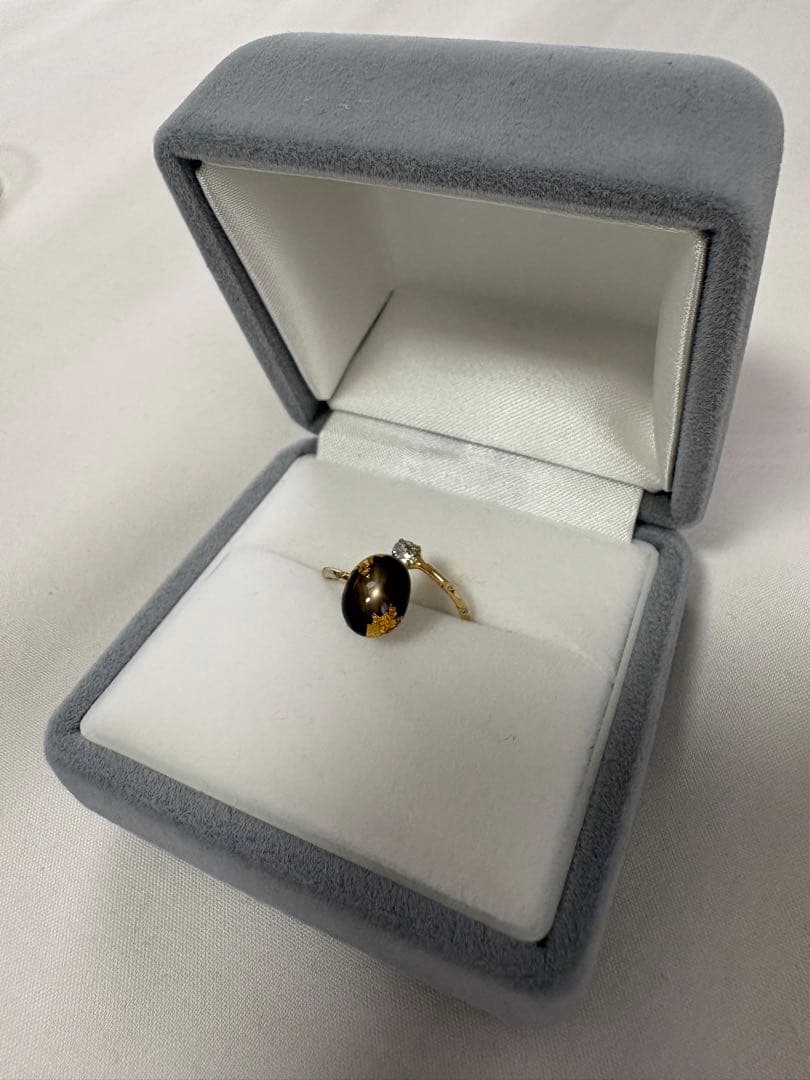 ブラックサファイアのハンドメイドリング