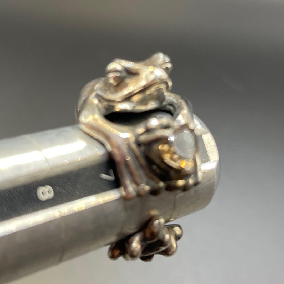 カエル シルバー925リング スモーキークォーツ silver