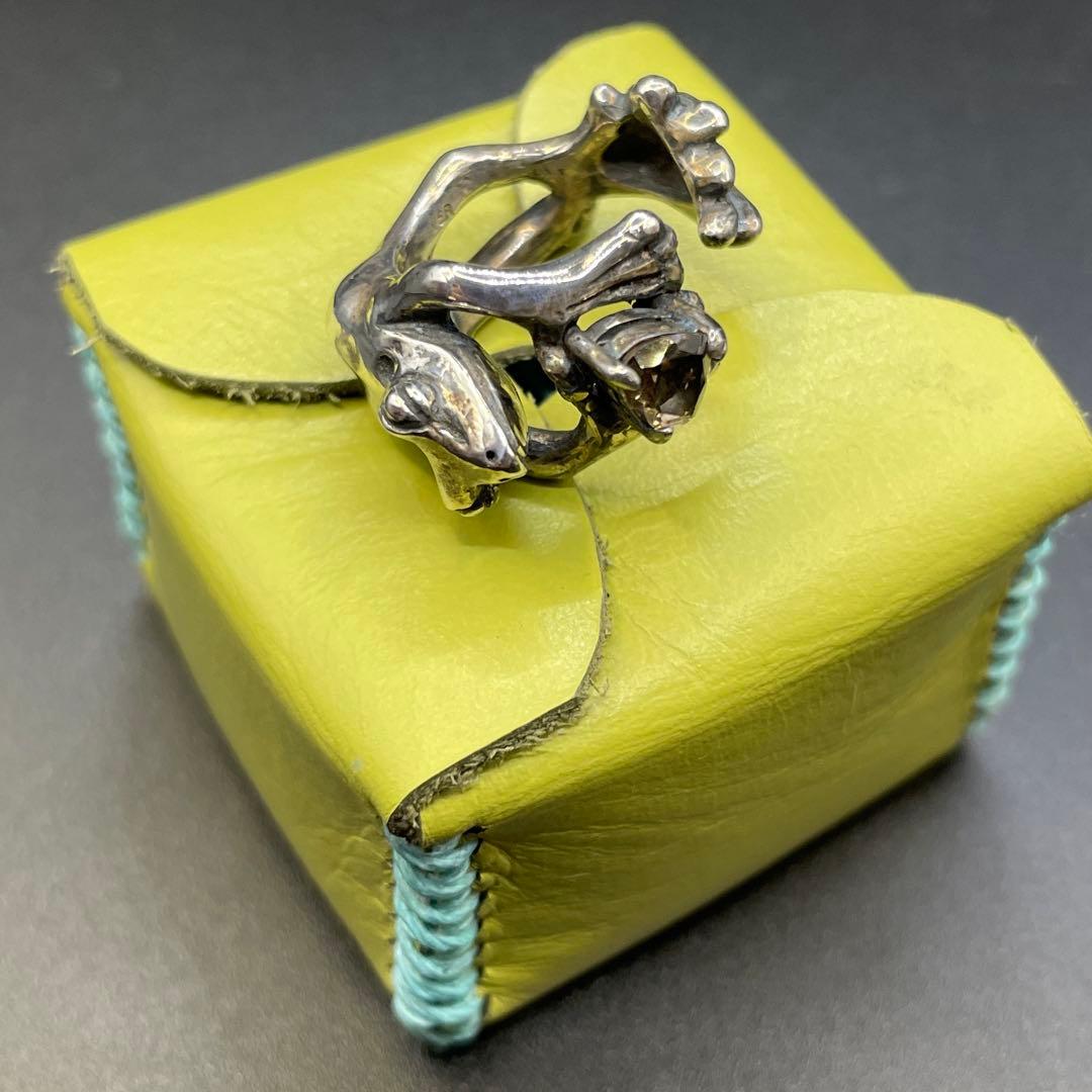 カエル シルバー925リング スモーキークォーツ silver