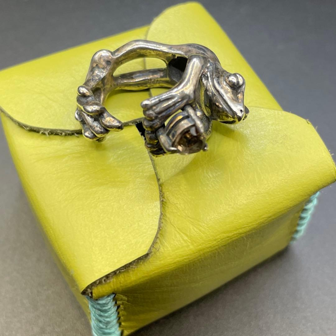 カエル シルバー925リング スモーキークォーツ silver