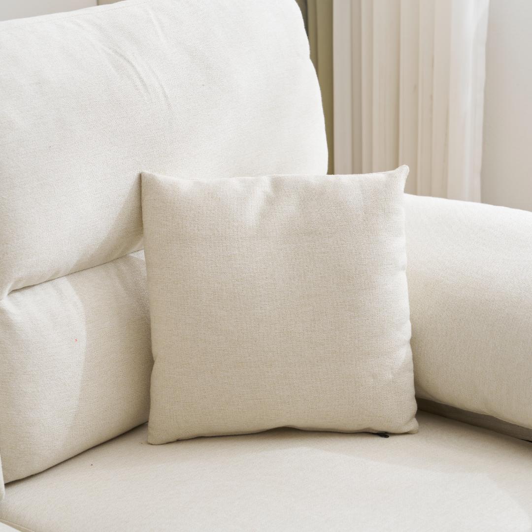 限定セール！ソファ　2-5人掛け　L字　クッション付き　肘付き　WHITE