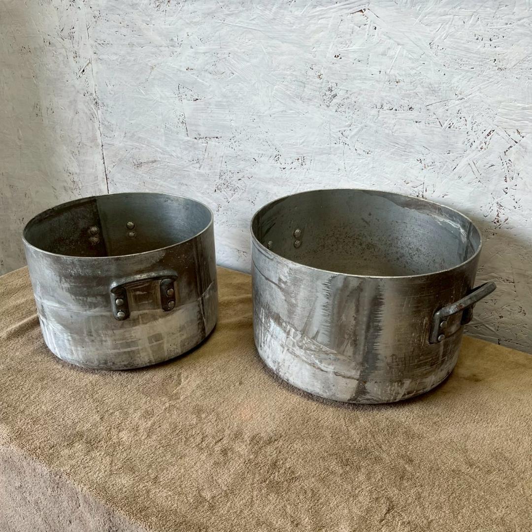 アルミ製 寸胴鍋 蓋なし 2個セット 30cm 33cm 調理鍋 Y1352