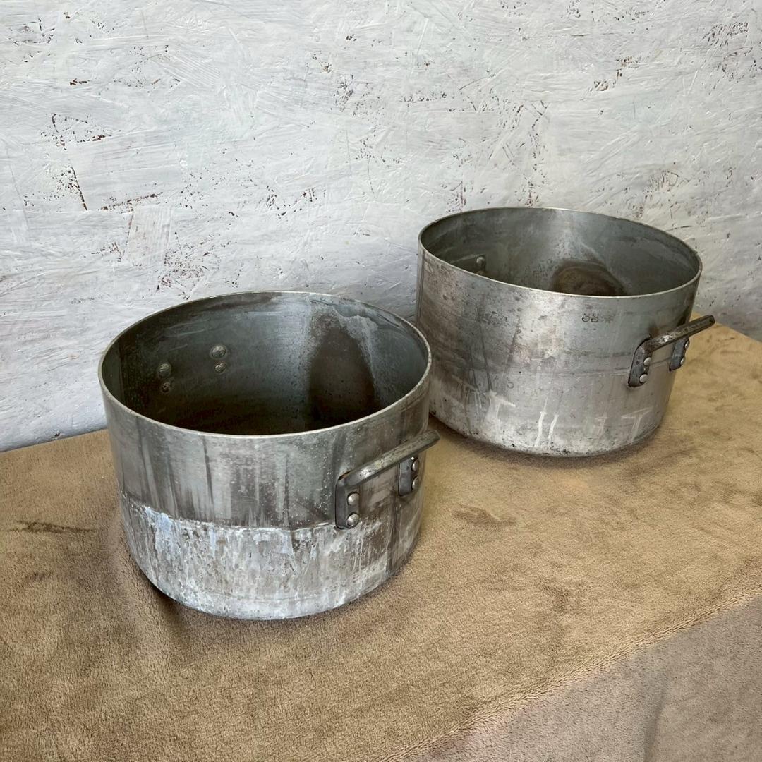 アルミ製 寸胴鍋 蓋なし 2個セット 30cm 33cm 調理鍋 Y1352