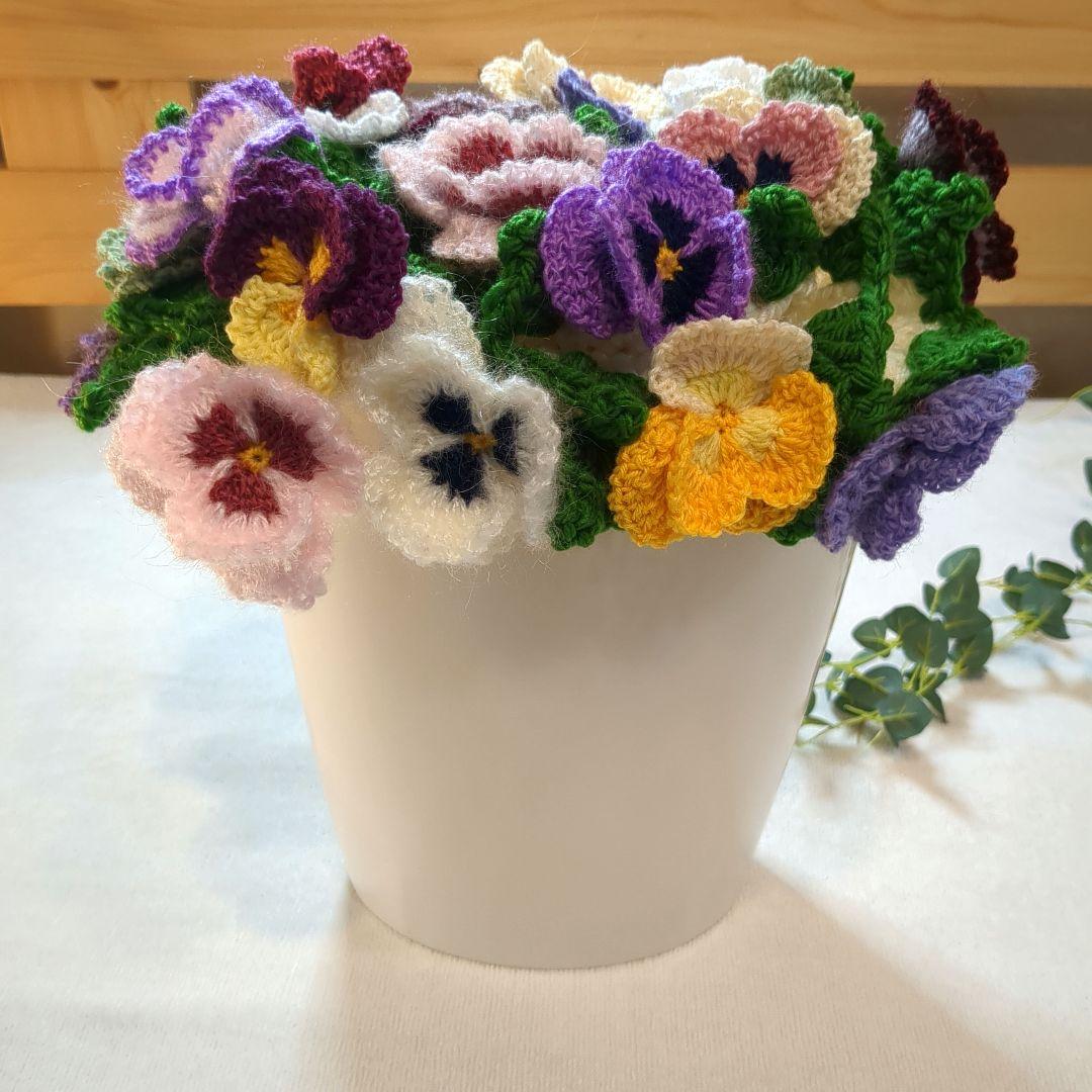 お*ろ様 ブーケブランケット 花束ブランケット パンジー リボン - メルカリ