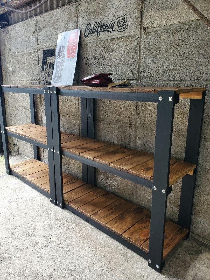 男前インテリア　棚　ハンドメイド インダストリアル　男前　シェルフ　棚　0525