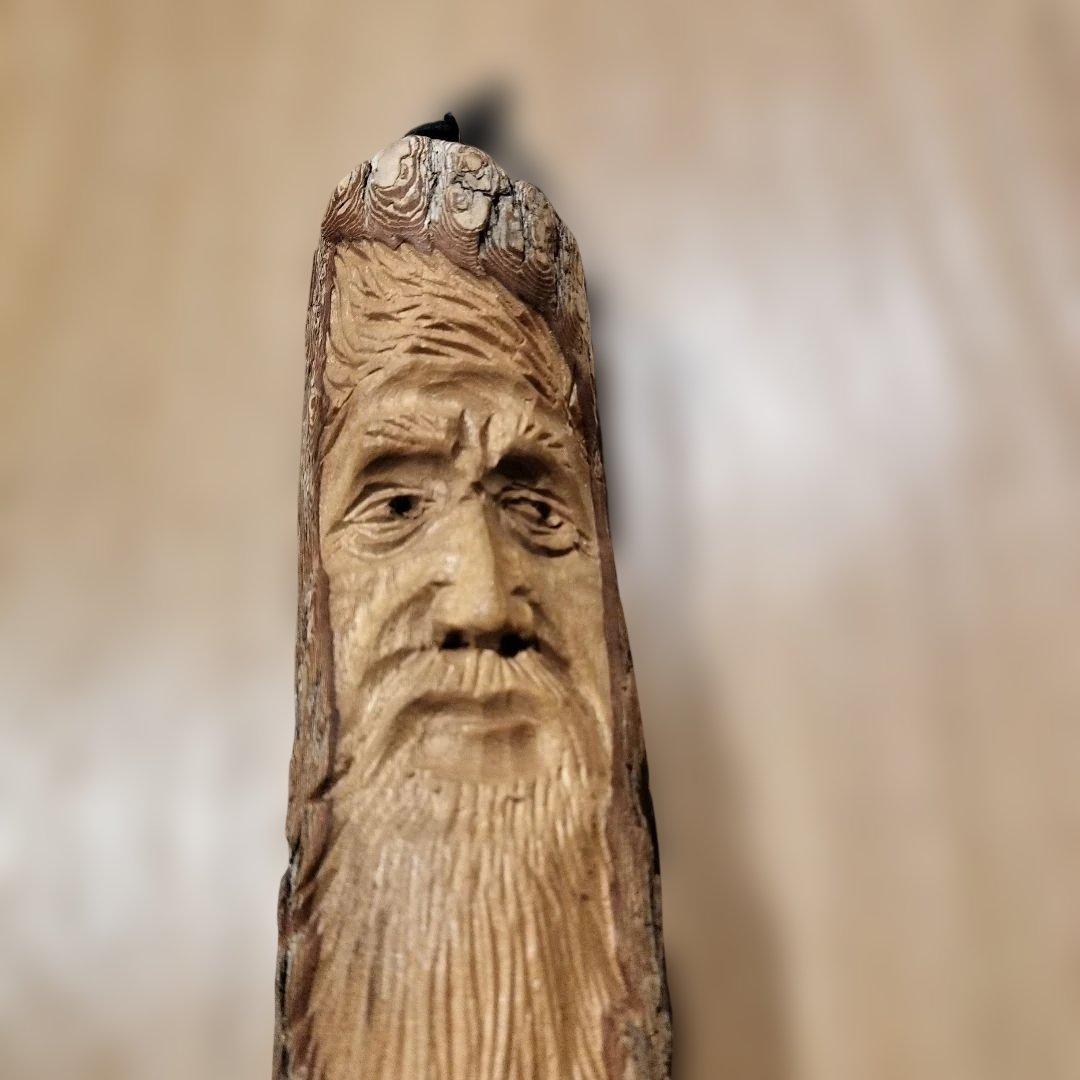 アメリカ製 木彫り天然素材のほうきとちりとりセット