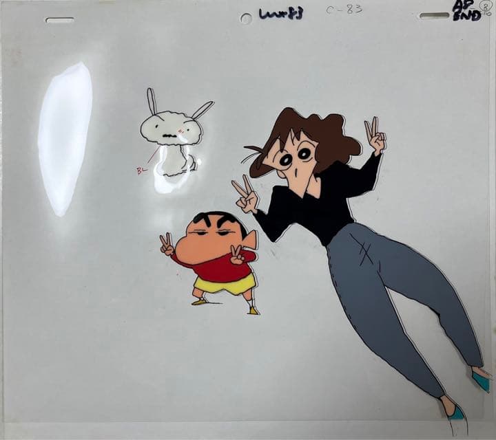 クレヨンしんちゃん 野原しんのすけ＆野原みさえ＆シロ セル画8枚＋