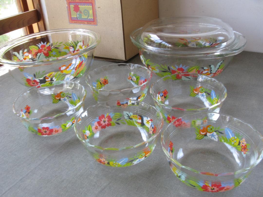 【Lanikai】☆　PYREX　トロピカル柄　昭和レトロ　超レア　☆