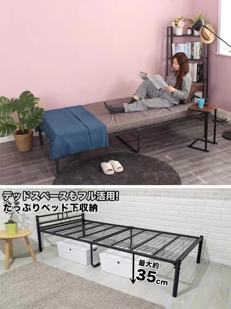 限定価格新品、未使用 在庫一掃　ブラック シングルベッドフレーム 2口コンセン