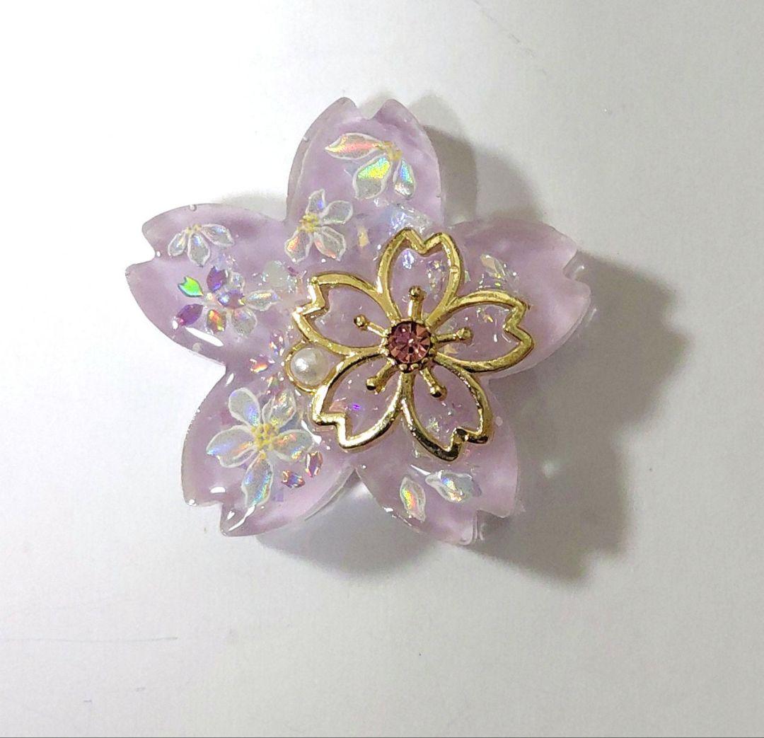 1192」レジンヘアゴム ポニーフック ブローチ マグネット 桜 - メルカリ