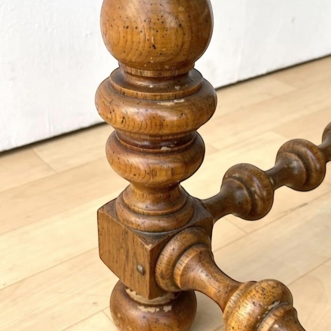 1970s アメリカ製　ヴィンテージ 木製×ガラス サイドテーブル 正方形