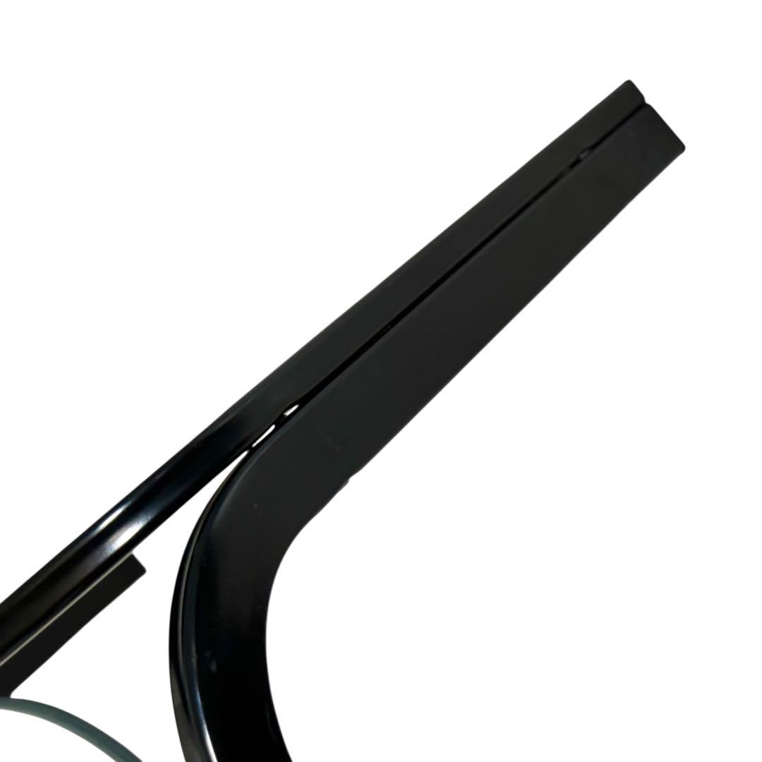 HR906 レトロなガラステーブル スチール 黒 長方形 80's 90s - メルカリ