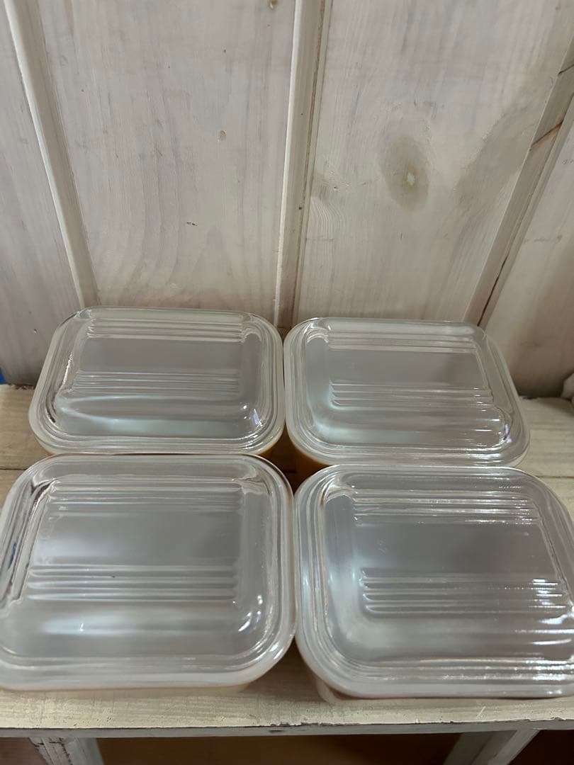 10/14まで！オールドパイレックス　PYREX リフ　ブラウン　4点セット