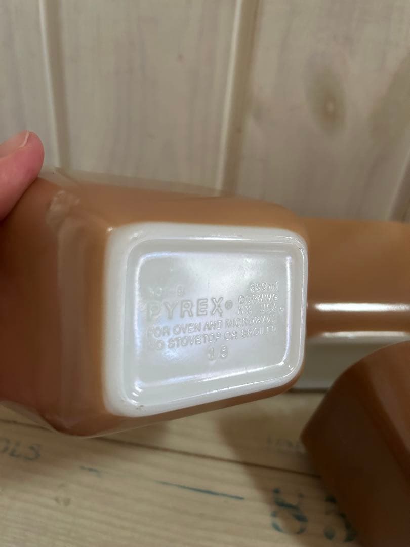 10/14まで！オールドパイレックス　PYREX リフ　ブラウン　4点セット