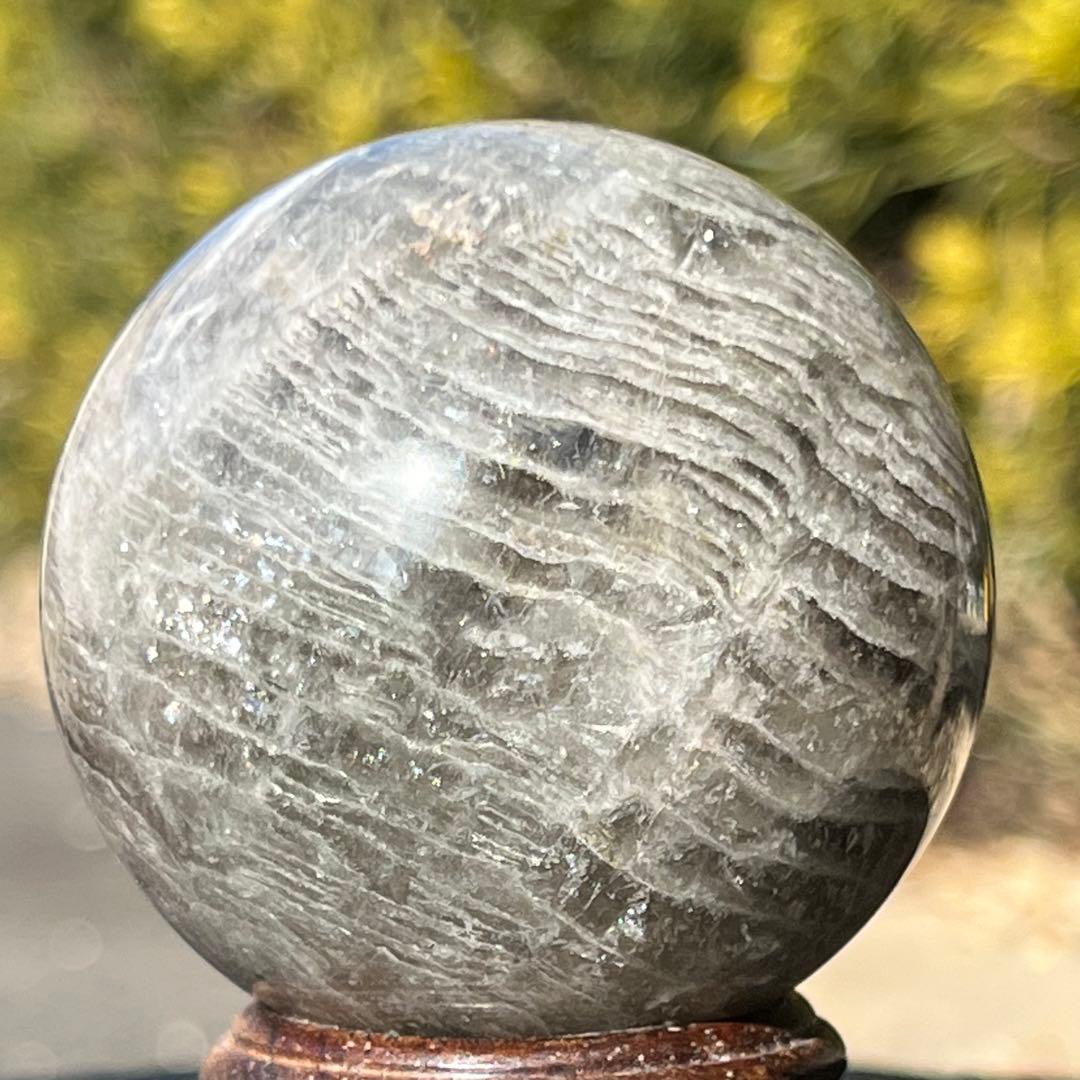 ✳️✨何層にも重なる自然の造形美✨虹入り 千層ガーデンファントム水晶 丸玉 天然石