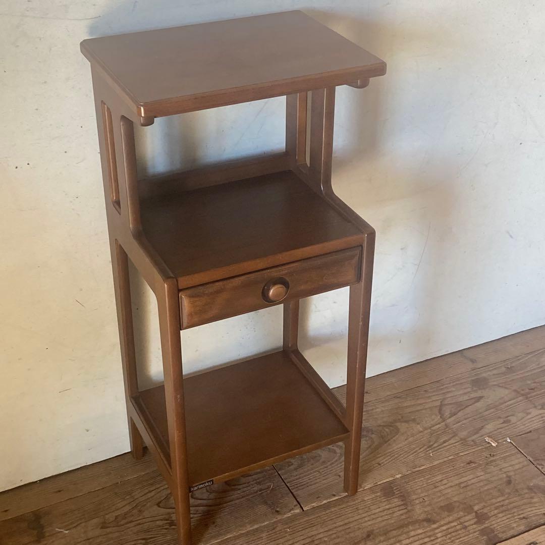 オールド カリモク ヴィンテージ 電話台 ディスプレイ コンソール 飾り棚