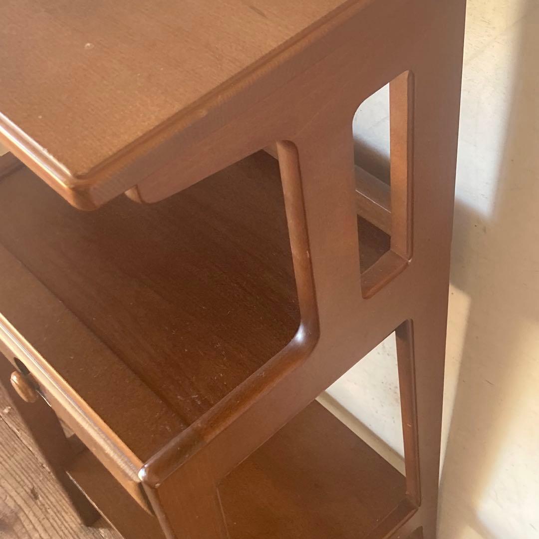 オールド カリモク ヴィンテージ 電話台 ディスプレイ コンソール 飾り棚