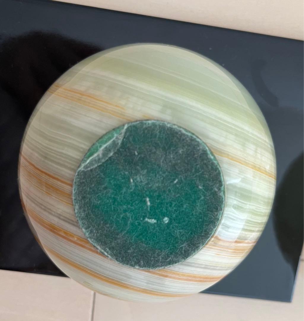 灰皿　置物　オブジェ　天然石？　 水晶？　翡翠ボール？