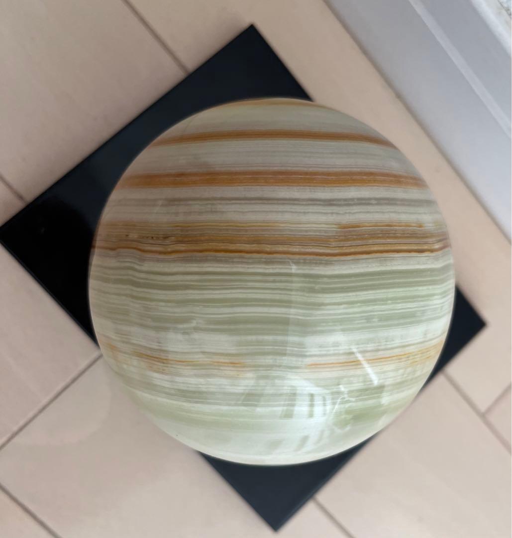 灰皿　置物　オブジェ　天然石？　 水晶？　翡翠ボール？