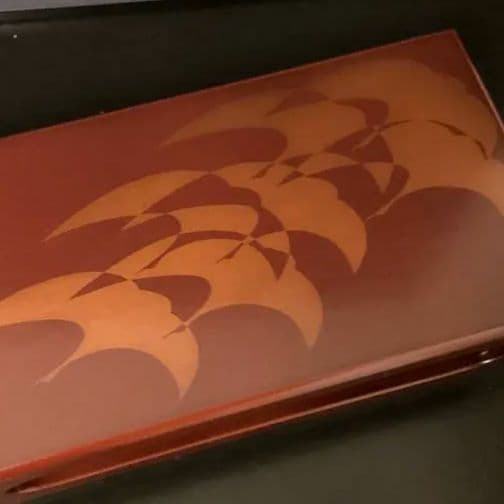 新品　象彦漆器 四方盆　菓子器 四角形 濃い赤色　箱付き