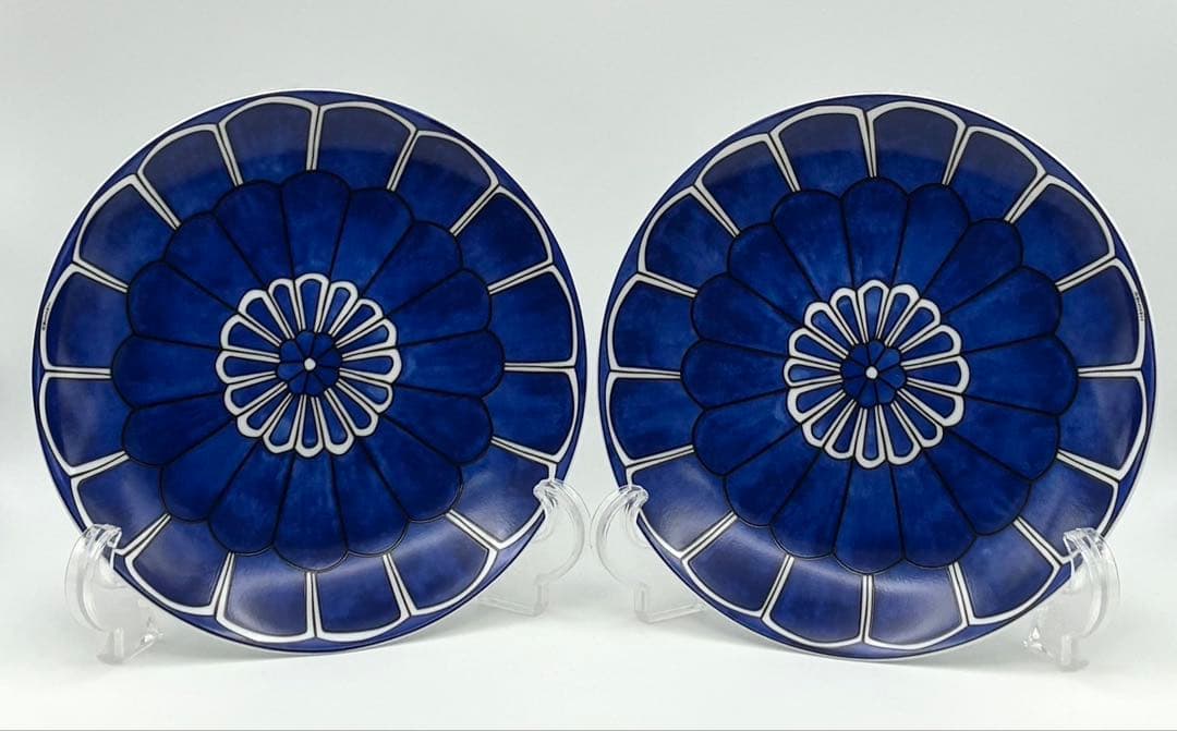 【未使用 希少】HERMES ブルーダイユール 16cm プレート 2枚