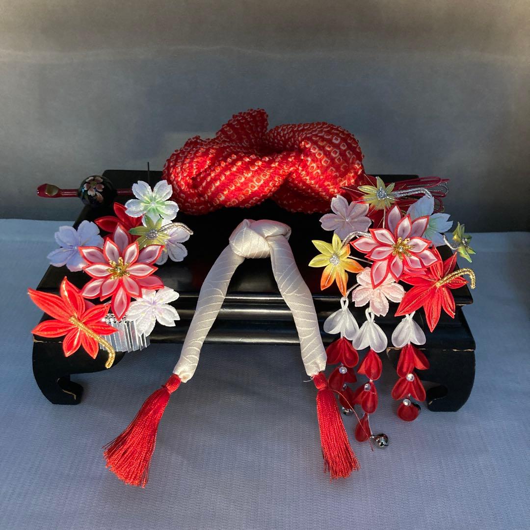 専用　紅葉と桜　ぱっちん　花簪　ビラ簪　玉簪　Uピン 後挿し　④鹿の子①ちんころ