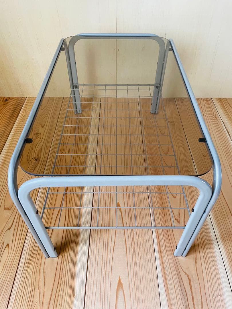 80-90s/ガラステーブル/コーヒーテーブル/ビンテージ/レトロ/ポップ/①