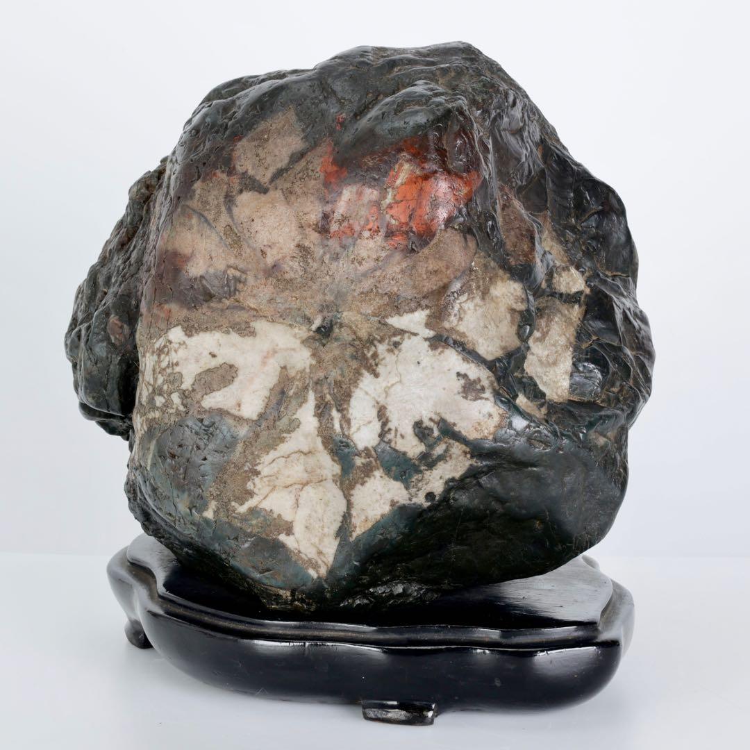 根尾谷産 天然菊花石 台座付 8.3kg 大輪 鑑賞石 原石 水石 紋石 美石