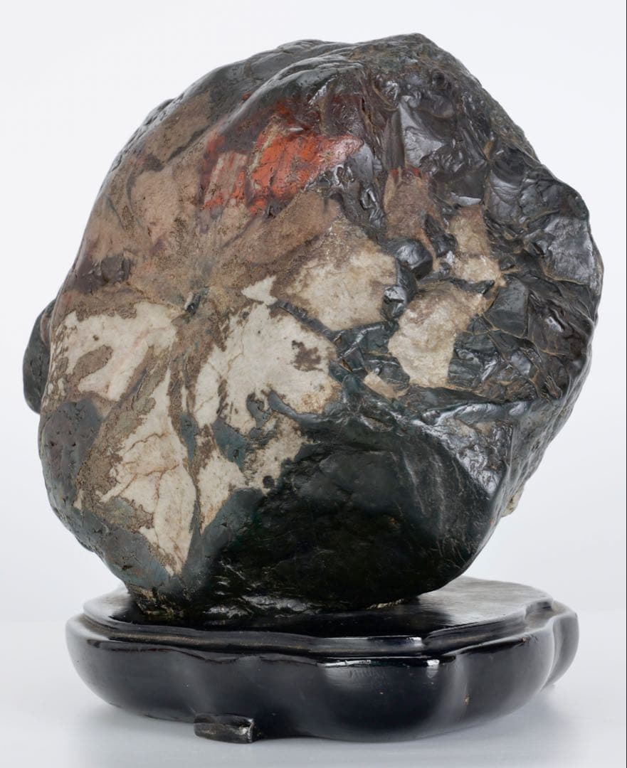 根尾谷産 天然菊花石 台座付 8.3kg 大輪 鑑賞石 原石 水石 紋石 美石