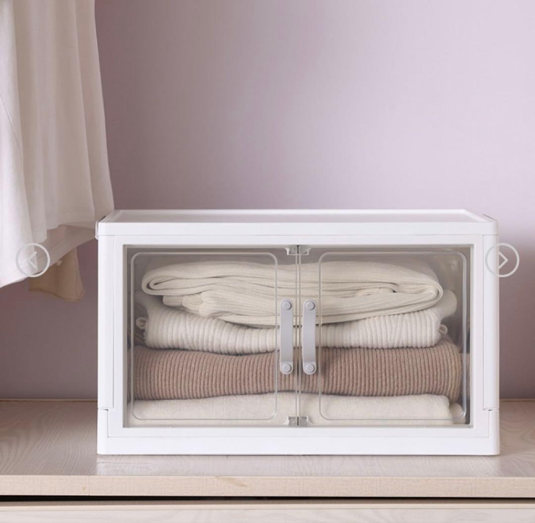 ダイソー ジョイントできる扉付折りたたみ収納ケース 小 8個セット