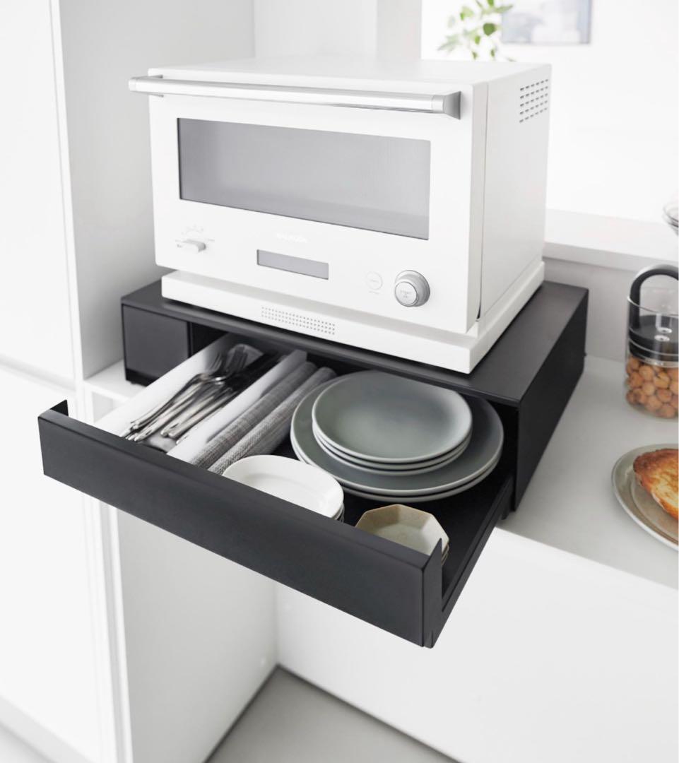 【お値下げOK】towerクッキングヒーターラック 引き出し&スライドテーブル