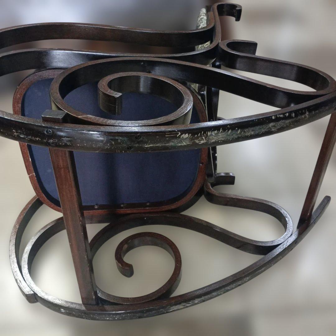 ４９５８）ゴブラン織り木製フレームのロッキングチェア