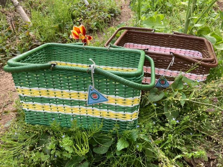 篭バック　 カノン、ブラウン(シバヤマさんの手づくりカゴ)昭和レトロ