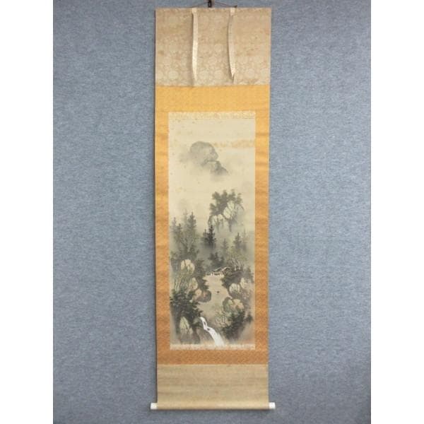 茶道具】前大徳寺 西垣大道和尚筆 「春風」 立ち雛画賛 茶掛 軸C117