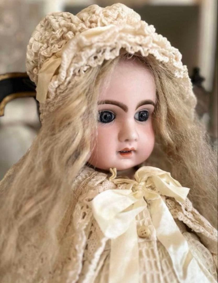 アンティークフレンチフランスビスクドールジュモー ドールレトロ陶器人形ドレス