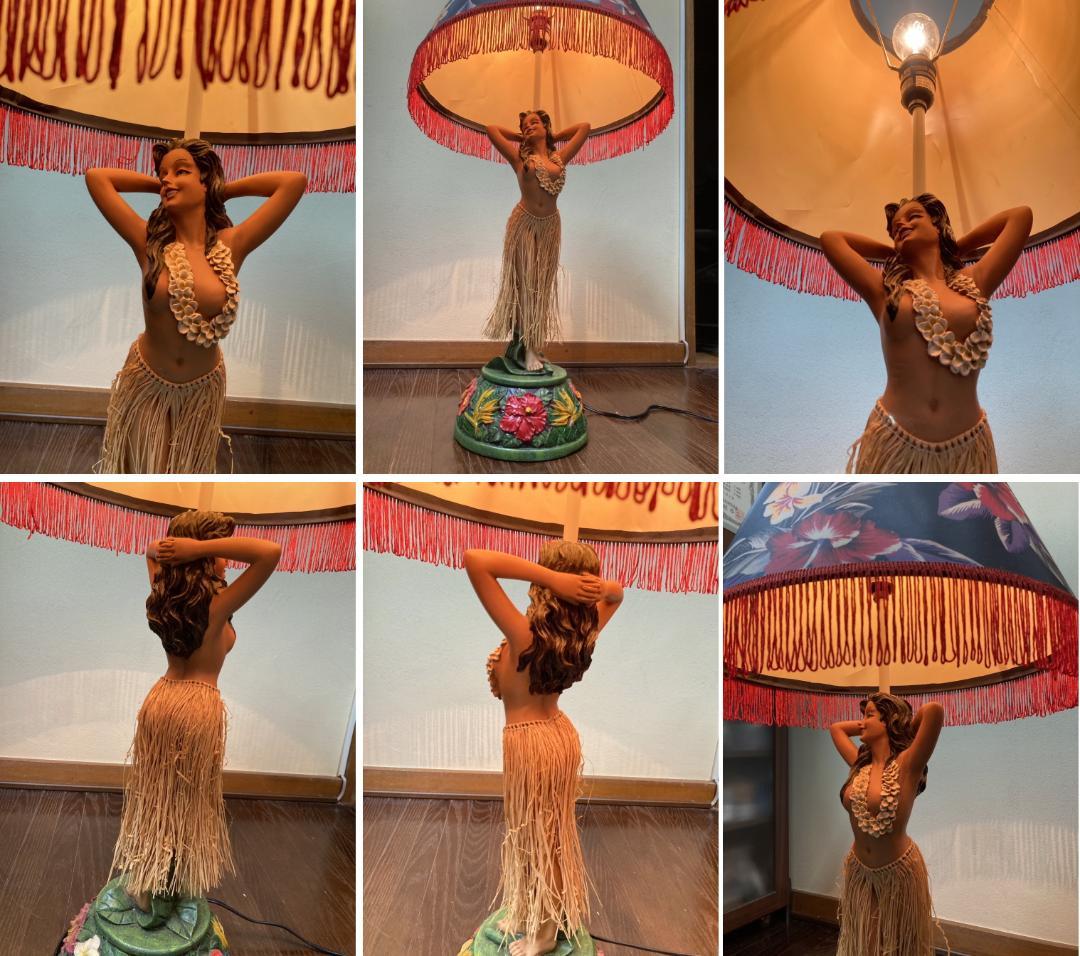 ハワイ☆フラダンス☆ヴィンテージ☆照明スタンド☆シェードランプ☆値下げ交渉ok！