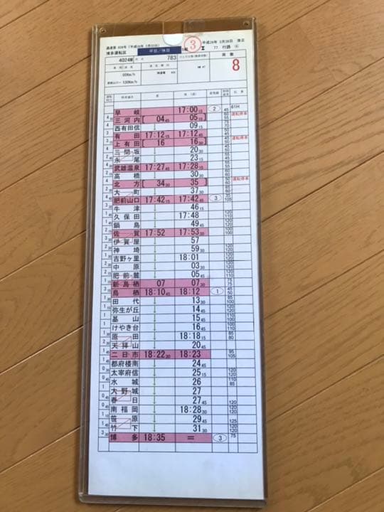 JR九州 運転士 時刻表 スタフ 鹿児島本線 - メルカリ