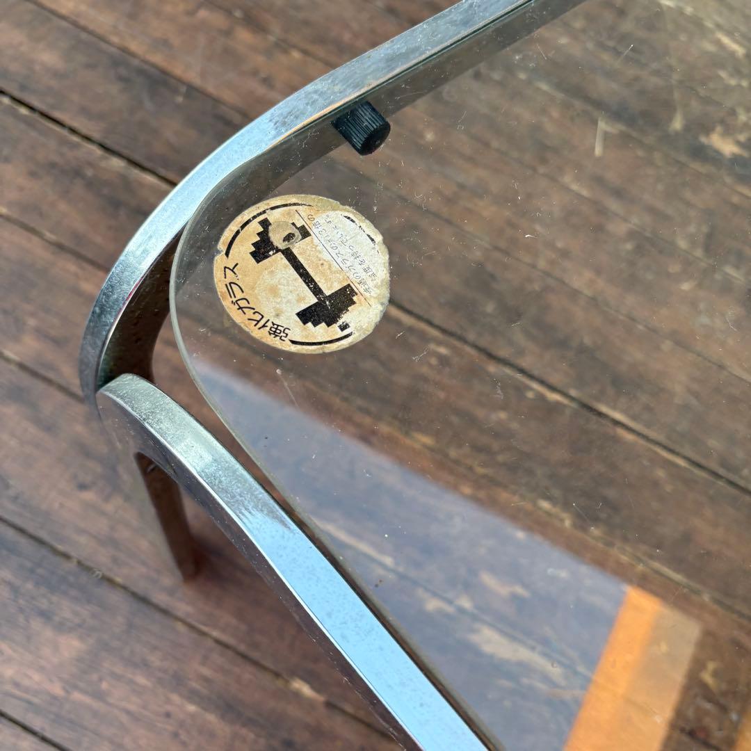 D壁 ミッドセンチュリー 森六家具工業 モリロク メタルフレーム ガラステーブル