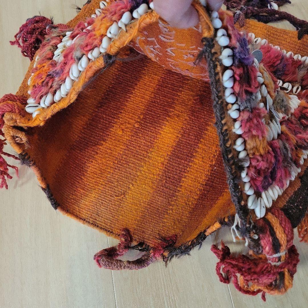 カラッシュ族の70年代のヴィンテージ・バッグ(キリム・手作り・硬貨・・貝殻