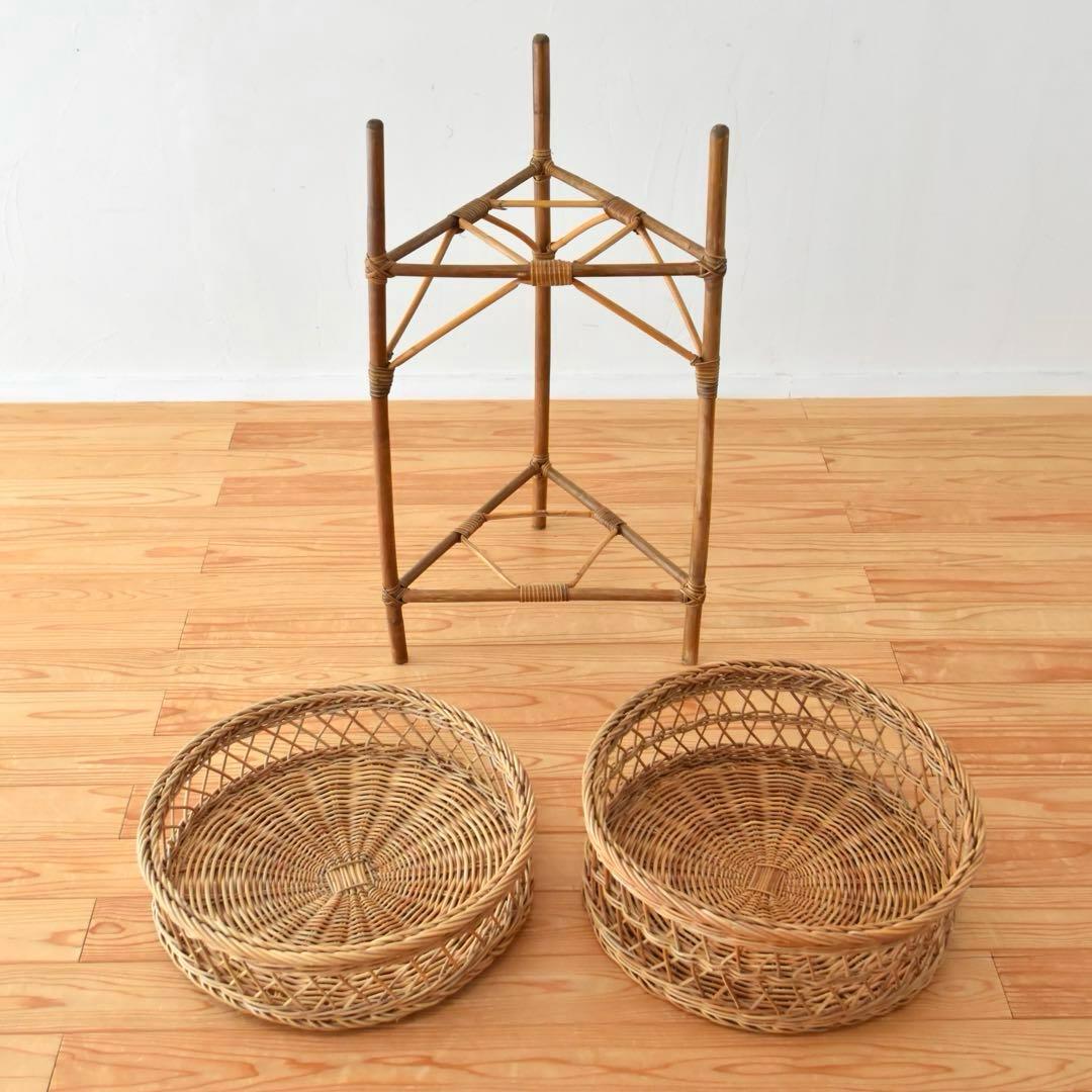ランドリーバスケット　籐　ラタン　竹　バンブー