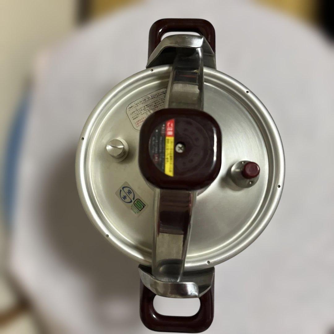 RIKEN アルミ圧力鍋 6Lシルバー 赤日本製