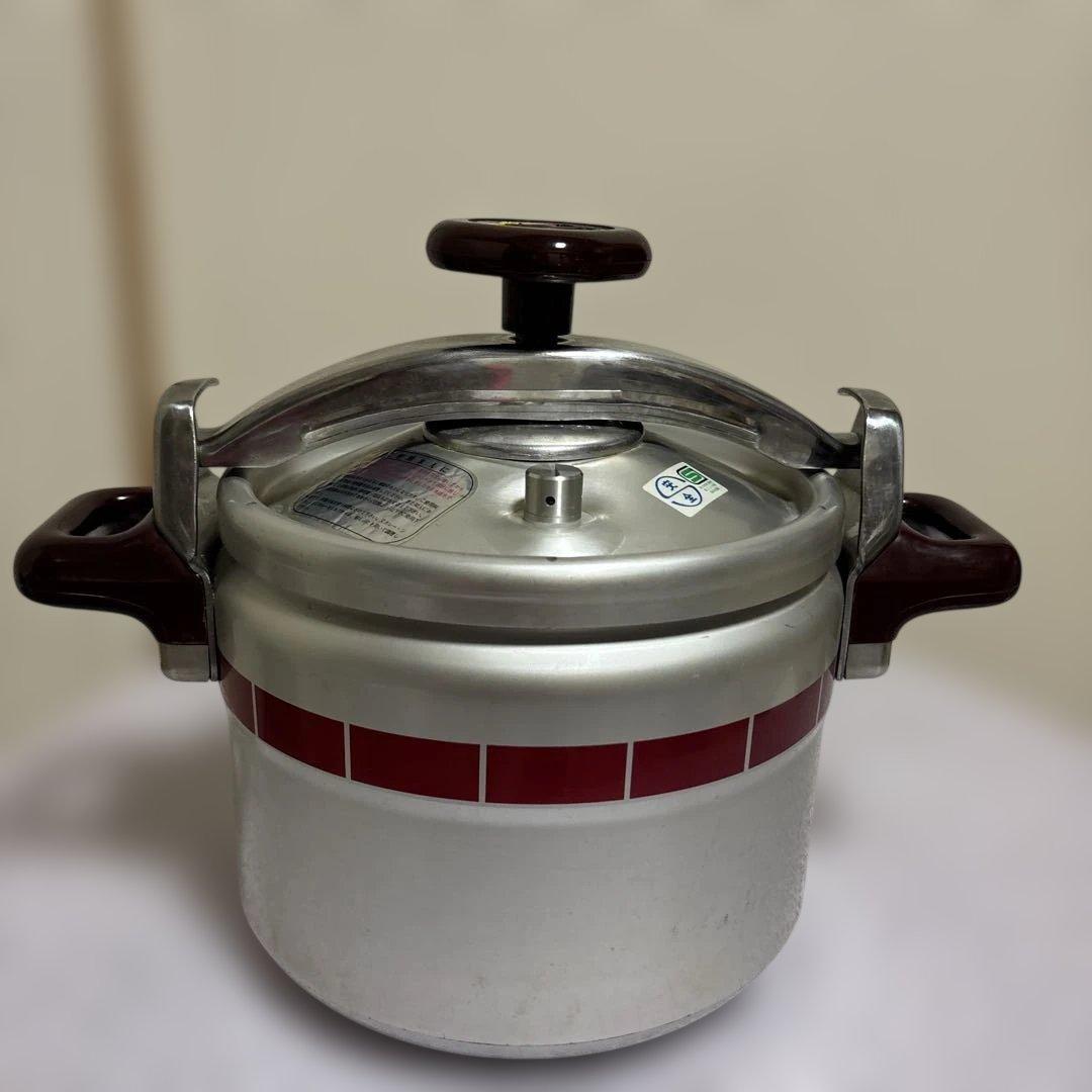 RIKEN アルミ圧力鍋 6Lシルバー 赤日本製