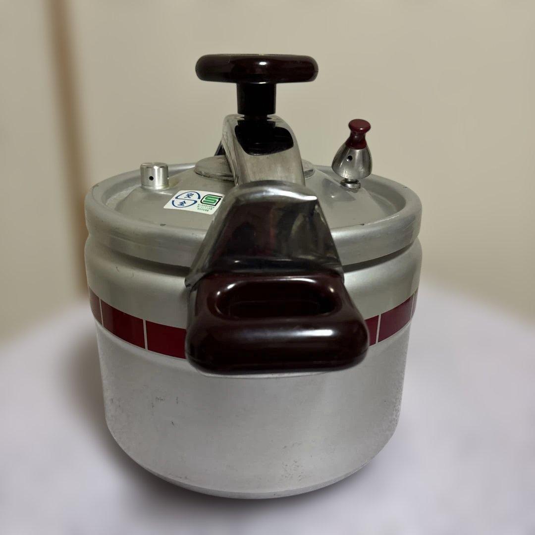 RIKEN アルミ圧力鍋 6Lシルバー 赤日本製