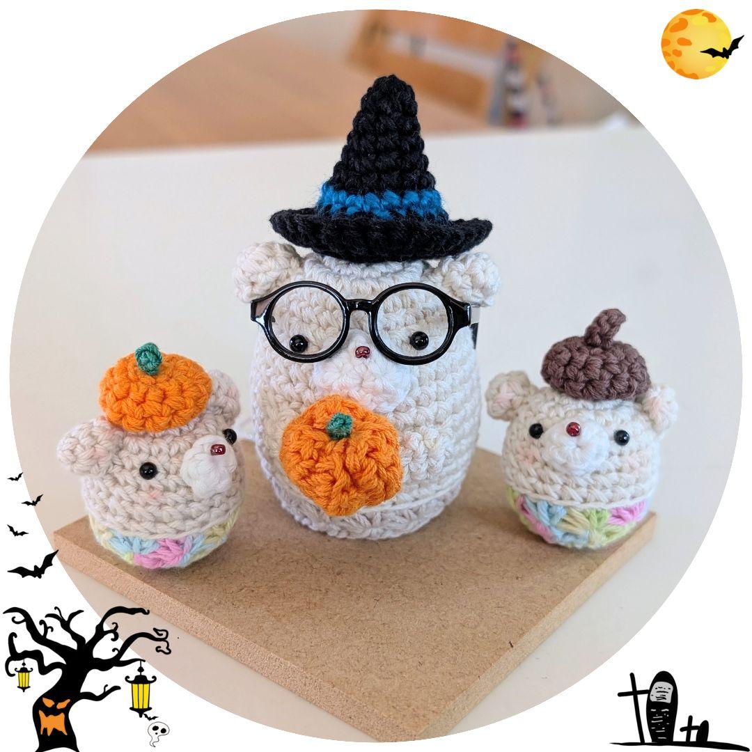 ハロウィン あみぐるみ　 3匹のくまセット