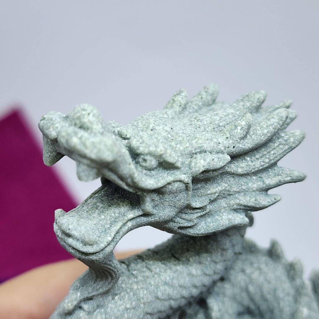 青砂石製 龍の置物／風水／開運／金運アップ／ドラゴンインテリア