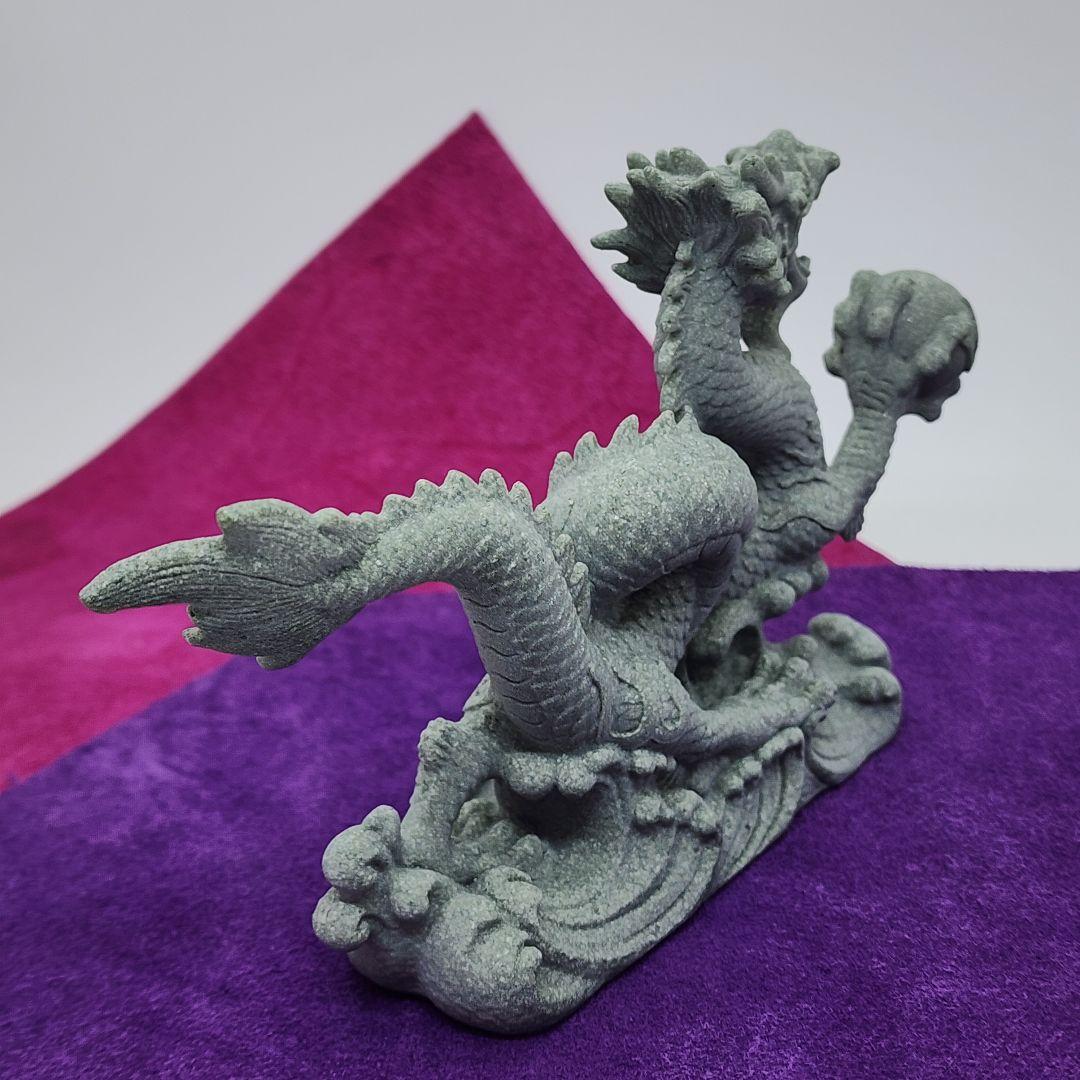 青砂石製 龍の置物／風水／開運／金運アップ／ドラゴンインテリア