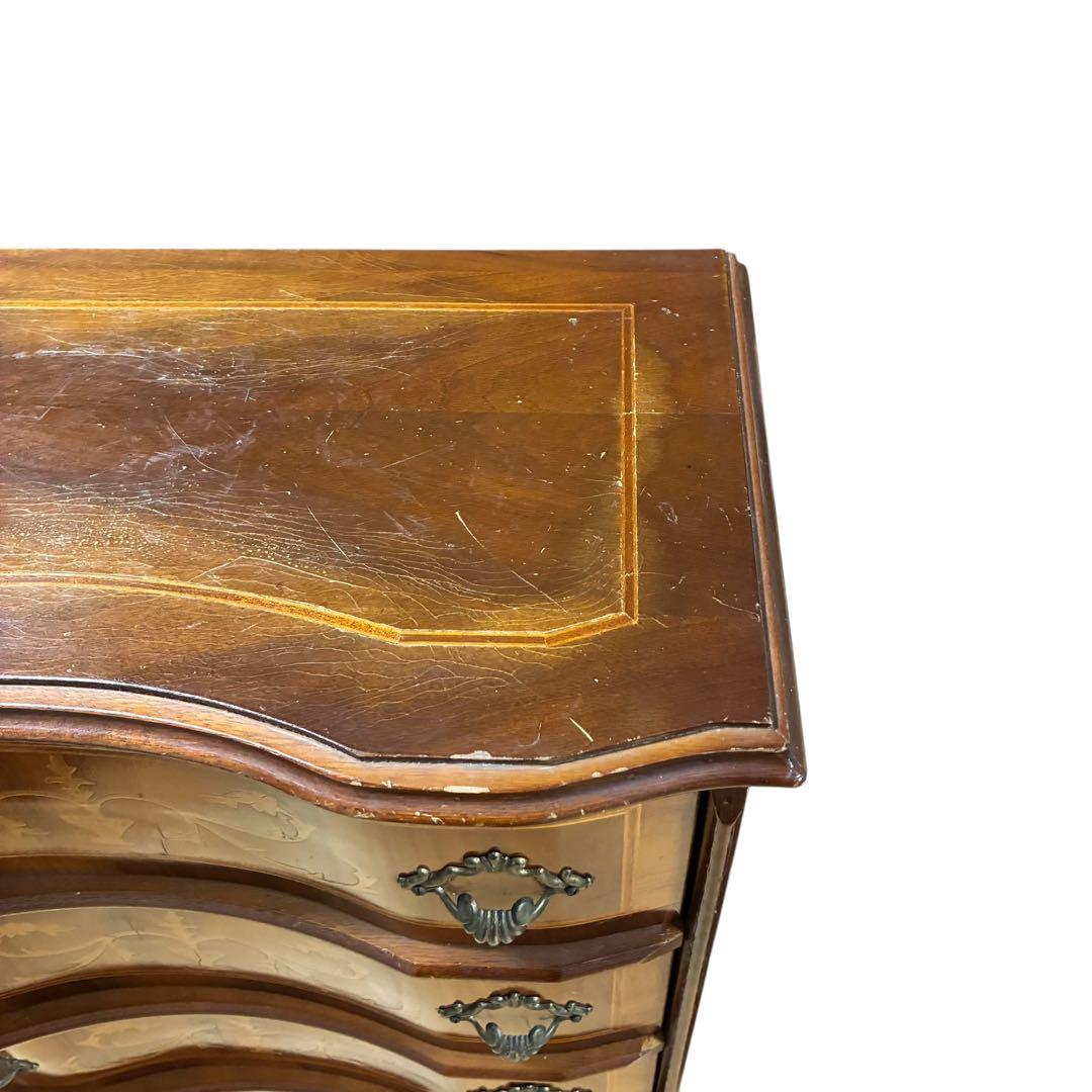 【イタリア製】アンティーク調 猫脚 4段チェスト 木製 クラシック