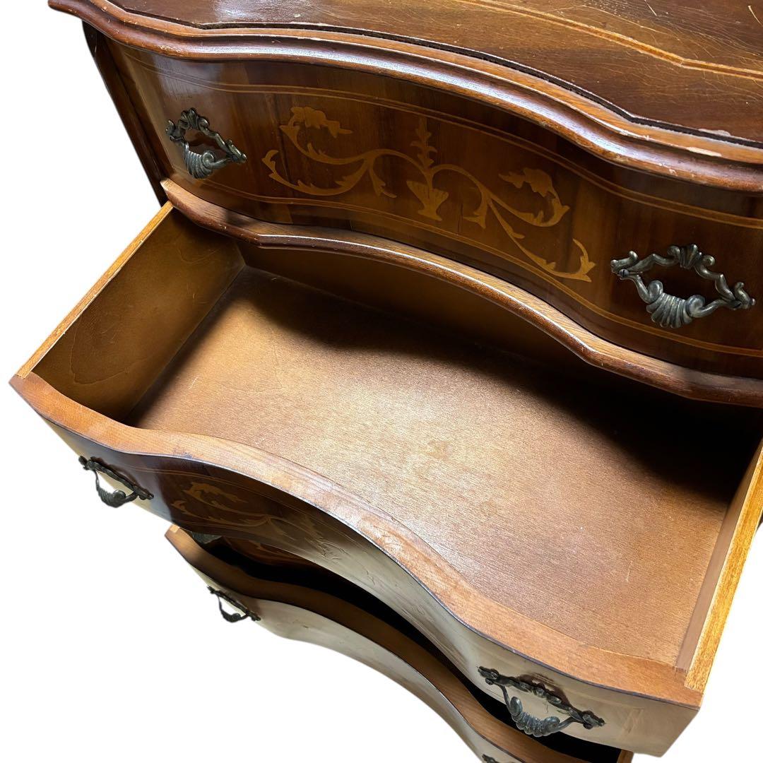 【イタリア製】アンティーク調 猫脚 4段チェスト 木製 クラシック